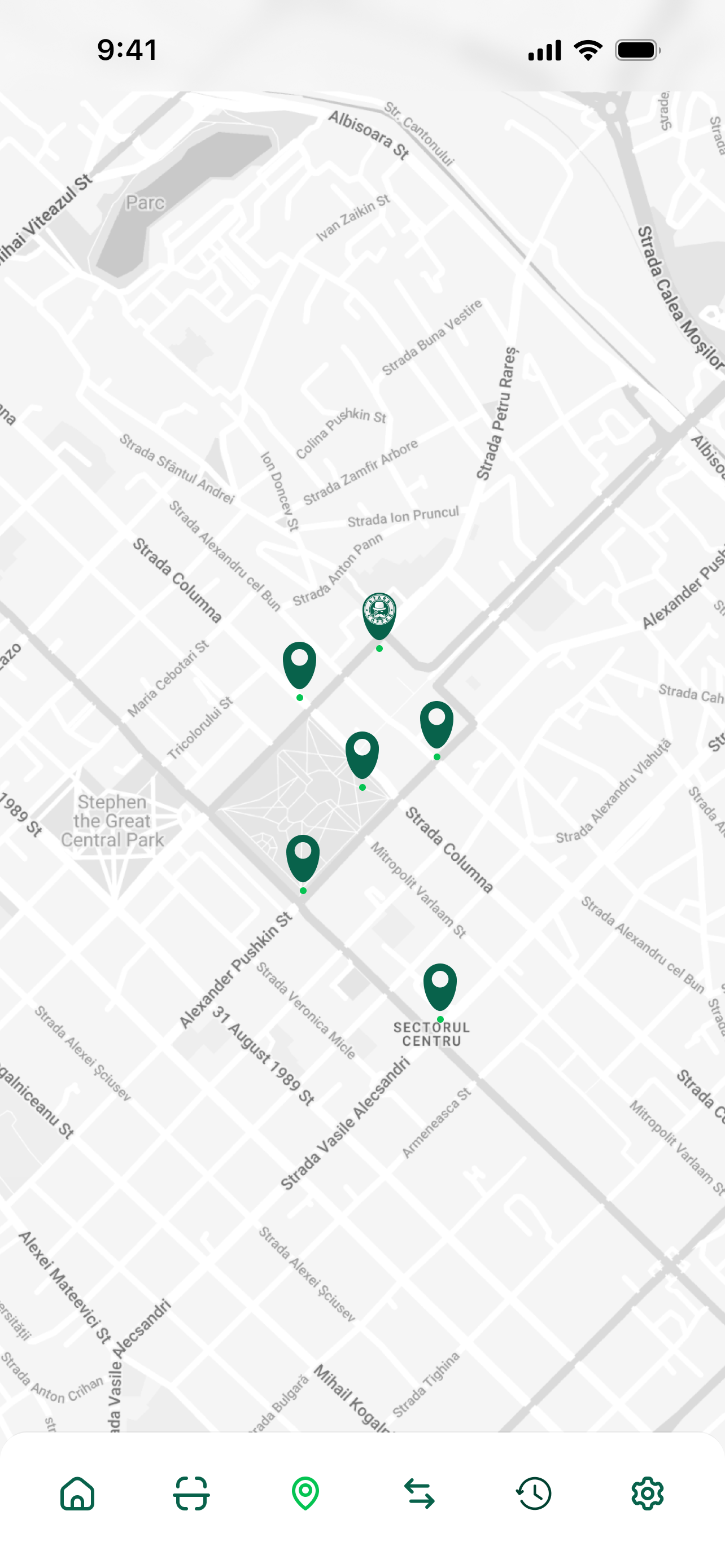 App screen map placeholder